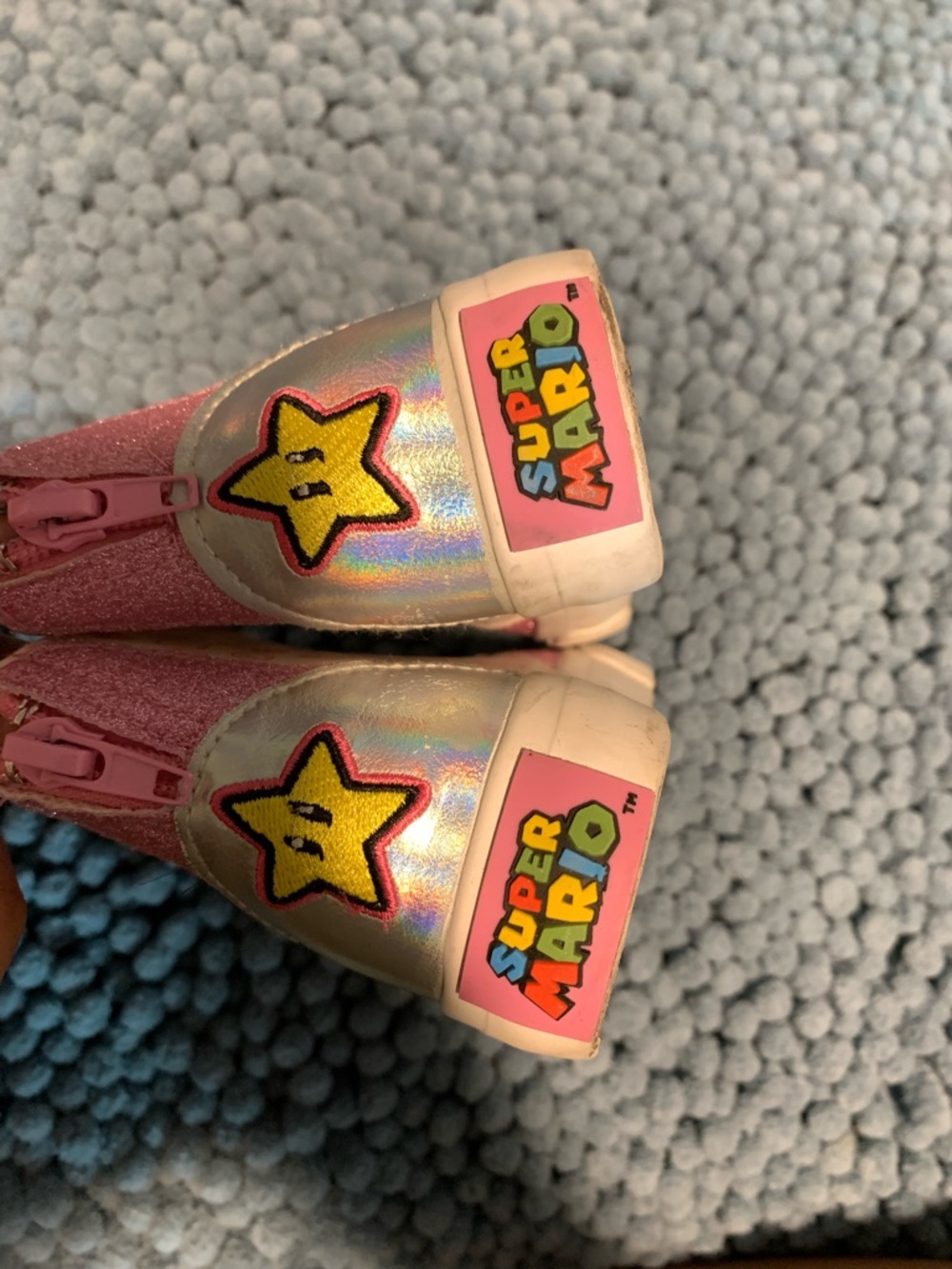 Kids Glitter High-Top Sneakers with Star Charm - Pink - Picture 4 of 5